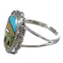 Southwest Multicolor Sterling Silver Native American Village Design Ring Size 6-1/2 YX77972